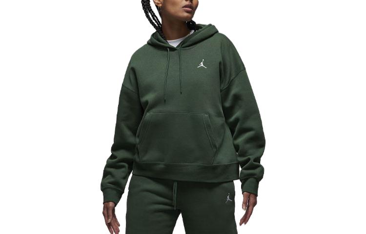 Jordan Brooklyn Sweatshirts Women's Green Hooded Moderate Regular