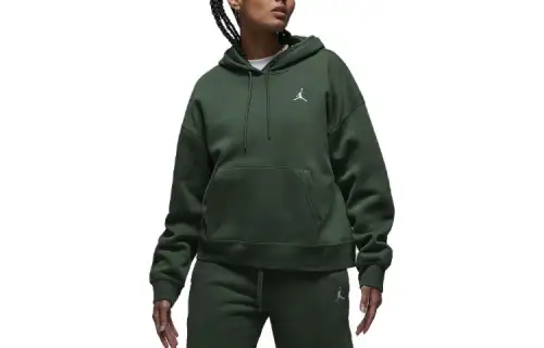 Jordan Brooklyn Sweatshirts Women's Green Hooded Moderate Regular
