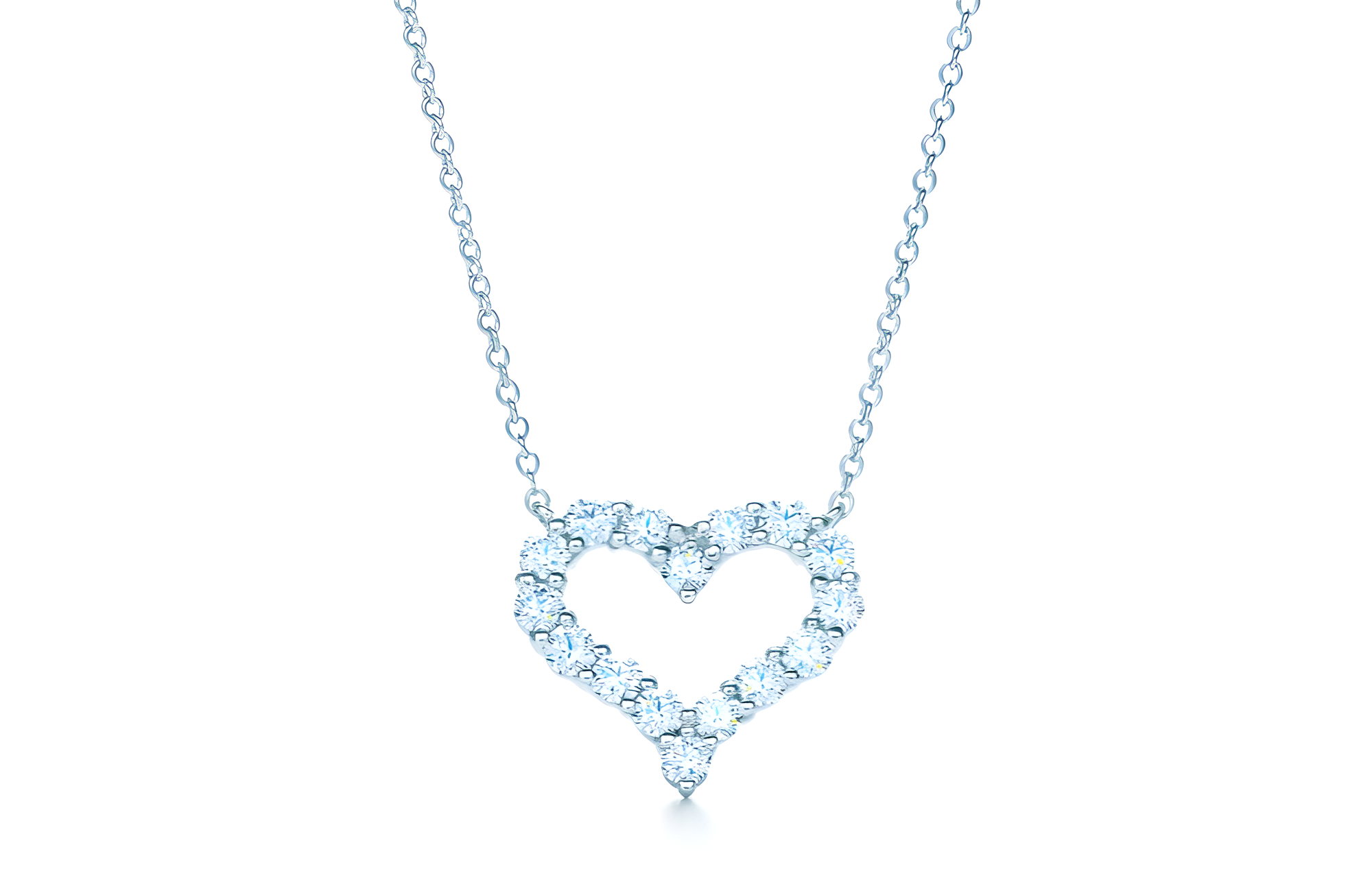 Женская подвеска TIFFANY Hearts (серебристая с бриллиантами)