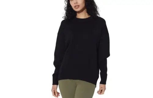 UNIQLO Knitwear Women's Black Crew Neck Moderate Other