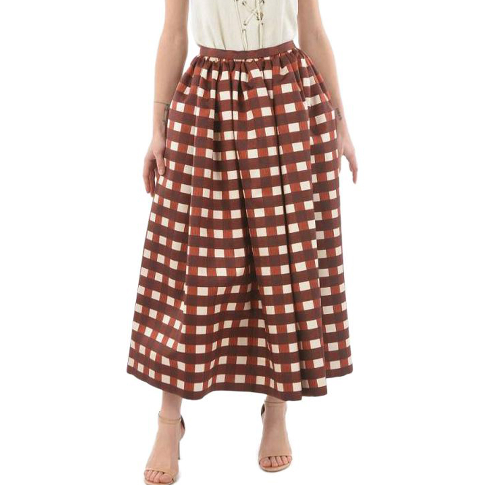PRADA SS21 Casual Long Skirt Women's Brown
