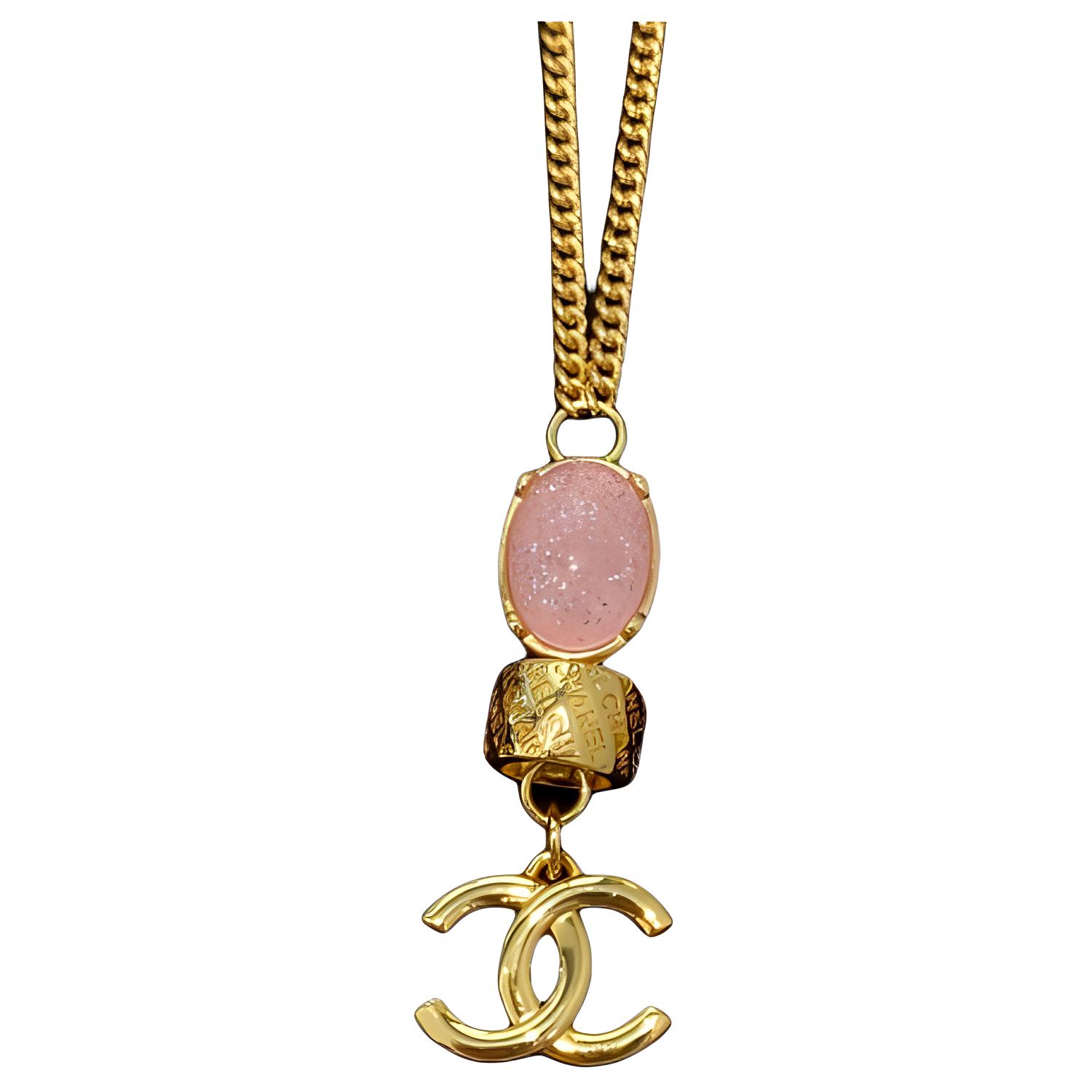 CHANEL 24P Metal, Artificial Pearl, Rhinestone Necklaces Women's Gold