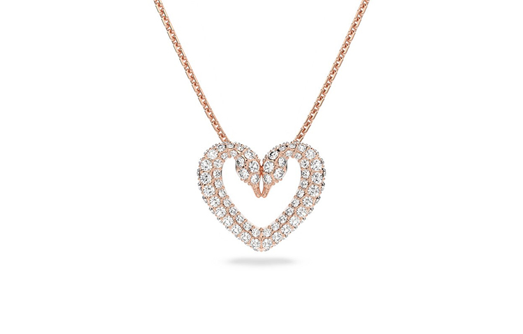 Женское колье Swarovski Sublima SWAN (розовое золото)