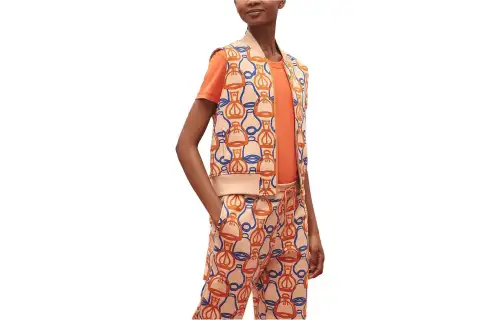 HERMES Vests Women's Apricot Moderate Other