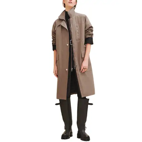 HERMES Trench Coat Women's Gray