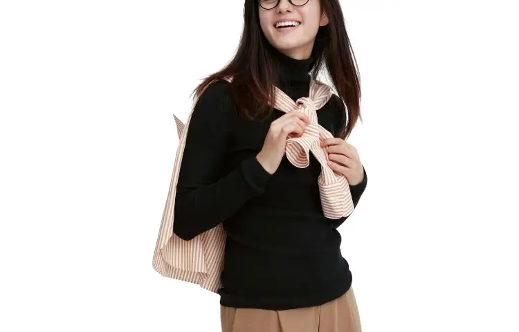 UNIQLO Knitwear Women's Black Lapel Moderate Other