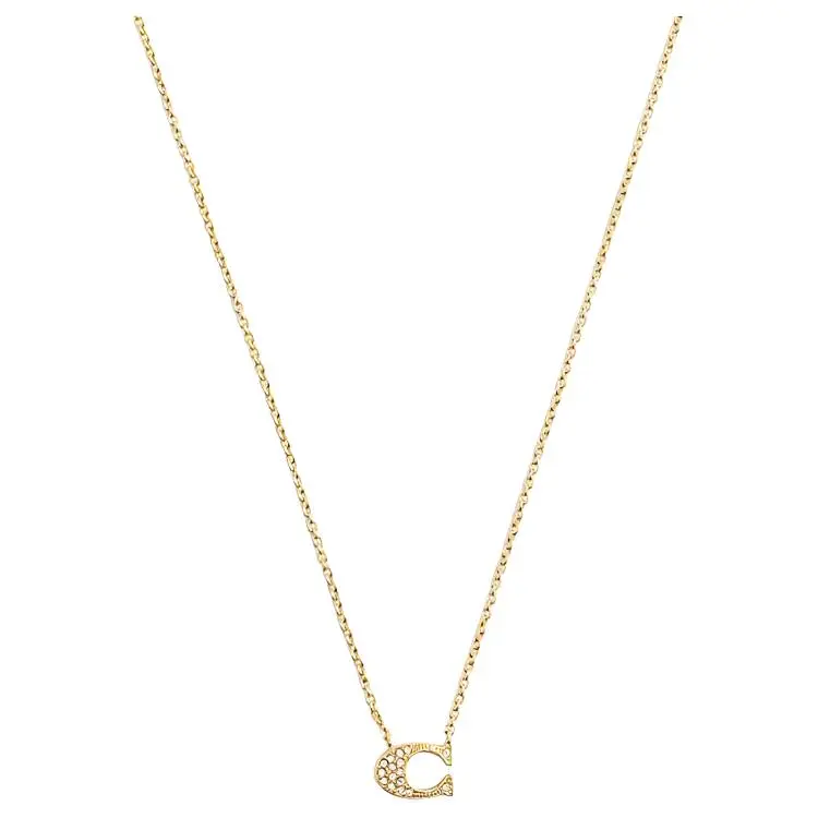 COACH Gold Plated Brass Necklaces Women's Gold