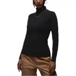 Jordan T Shirts Women's Black Turtleneck Moderate Straight Fit