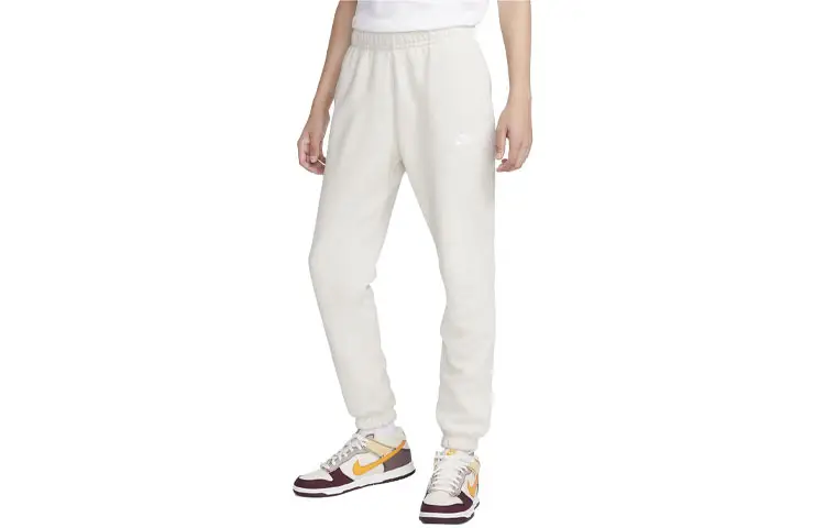 Nike Knitted Sweatpants Men's Ivory White Moderate Cuffed Pants