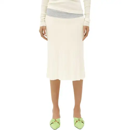 Bottega Veneta SS23 Casual Long Skirt Women's Ecru