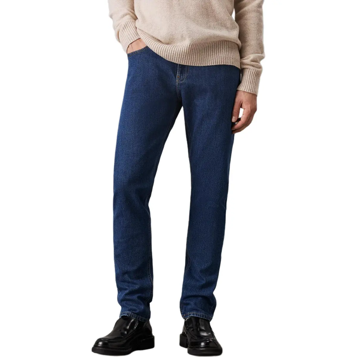 CALVIN KLEIN Jeans Europe Version Men's Medium Blue Washing