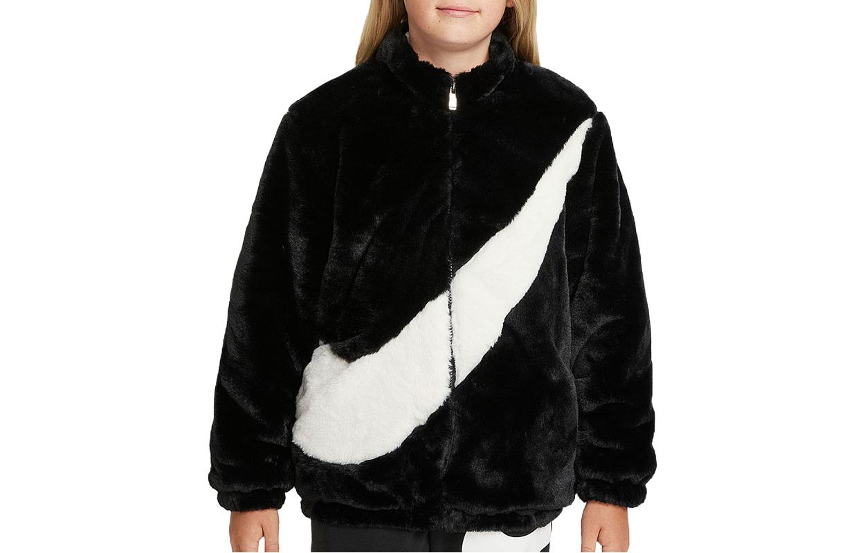 Nike Keep warm black children's jacket with zipper, children's clothing, with your logo imprint