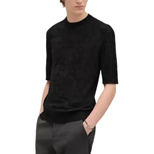 HERMES Sweaters Men's Black Crew Neck Moderate