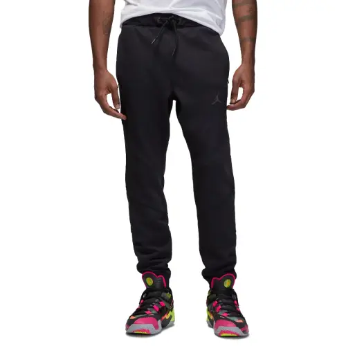 Jordan Knitted Sweatpants Men's Black Moderate Cuffed Pants