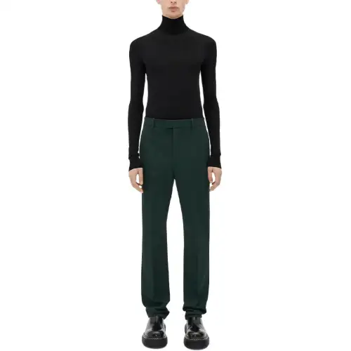 Bottega Veneta Casual Pants Men's Green Moderate Straight Fit Pants
