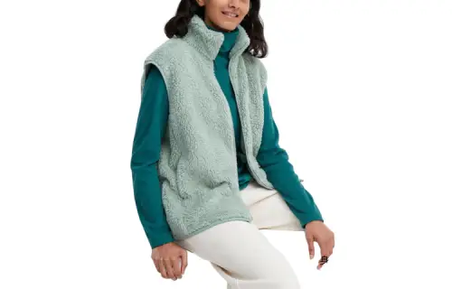 UNIQLO Tank Tops Women's Emerald Green Stand Collar Moderate Straight Fit