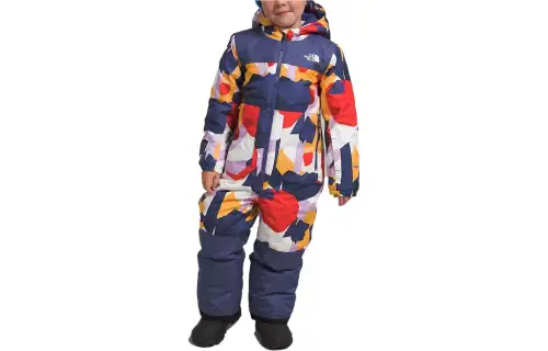 Multicoloured children's overall with hood, ski ski suit, children's clothing