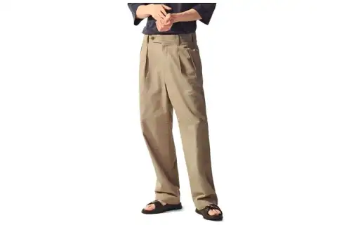 UNIQLO Casual Pants Men's Dark Beige Moderate Straight Fit Pants
