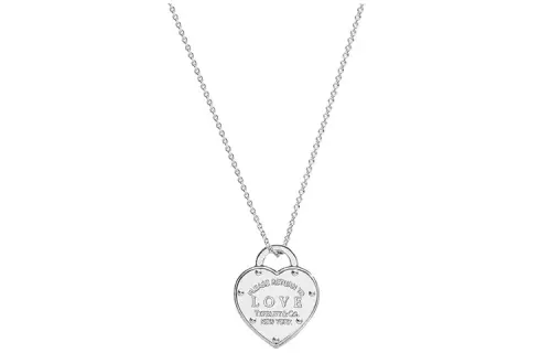 TIFFANY & CO. Tiffany, fashionable pendant heart shaped, necklace for men and women, silver 925 sample, for beloved