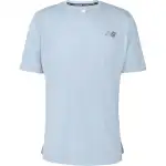 New Balance T Shirts Men's Light Blue Crew Neck Moderate Straight Fit