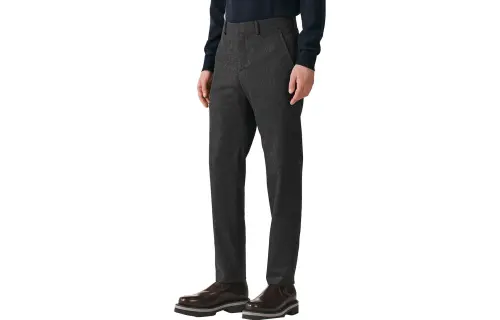 HERMES Casual Pants Men's Charcoal Gray Moderate Straight Fit Pants