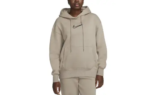 Nike Sweatshirts Women's Khaki Hooded Thickened Regular