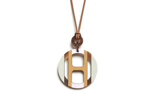 HERMES H Equipe Bubali Cornu Necklaces Women's