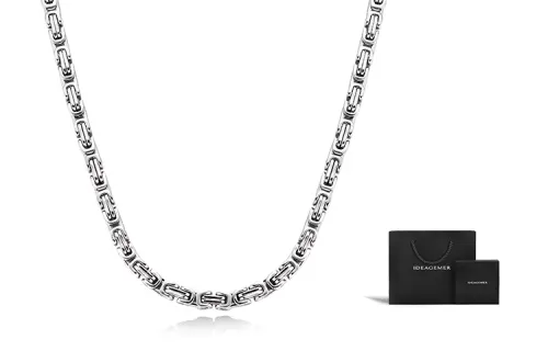 IDEAGEMER Steel Necklaces Men's