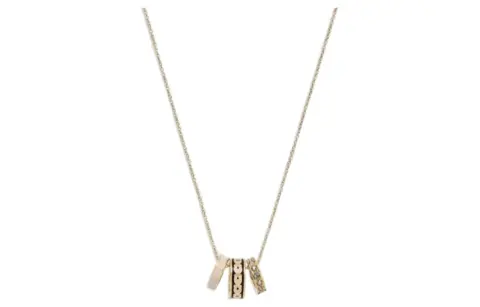 COACH Enamel Brass Swarovski Crystal Necklaces Women's Gold