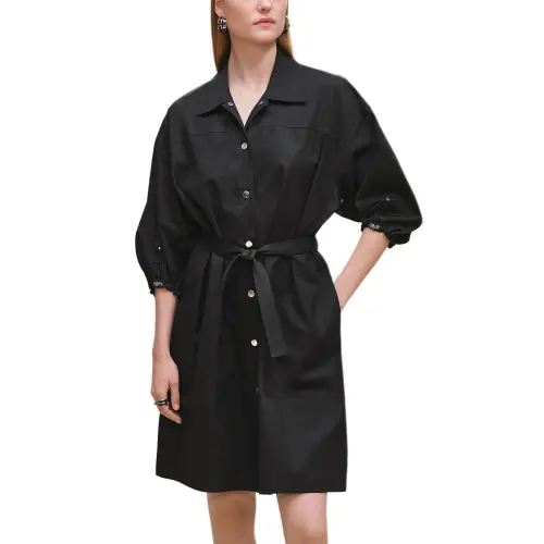 HERMES FW25 Short Sleeved Dress Women's Black