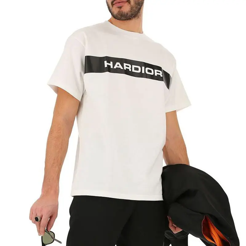 DIOR T Shirts Men's White Crew Neck Thin Straight Fit