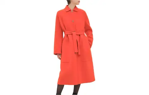 HERMES Coats Women's Orange Moderate