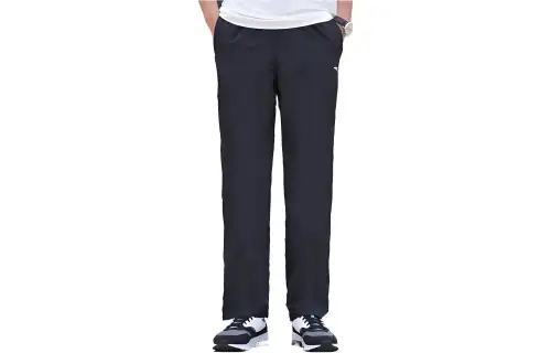 ANTA Knitted Sweatpants Men's Black Moderate Straight Fit Pants