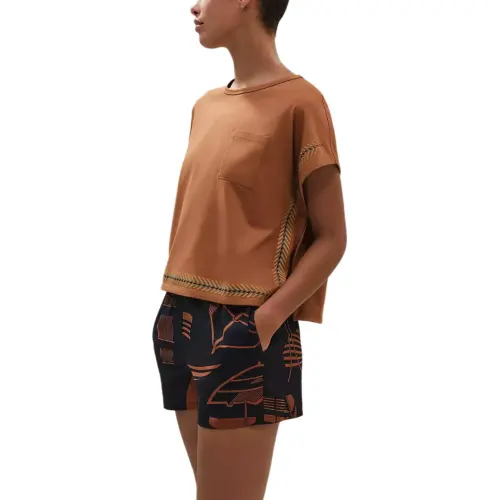 HERMES Regular T Shirt Women's Chestnut Brown