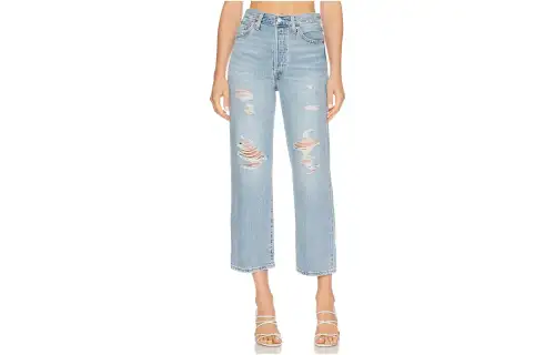 Levis Jeans Women's Light Blue Moderate Ripped Pants