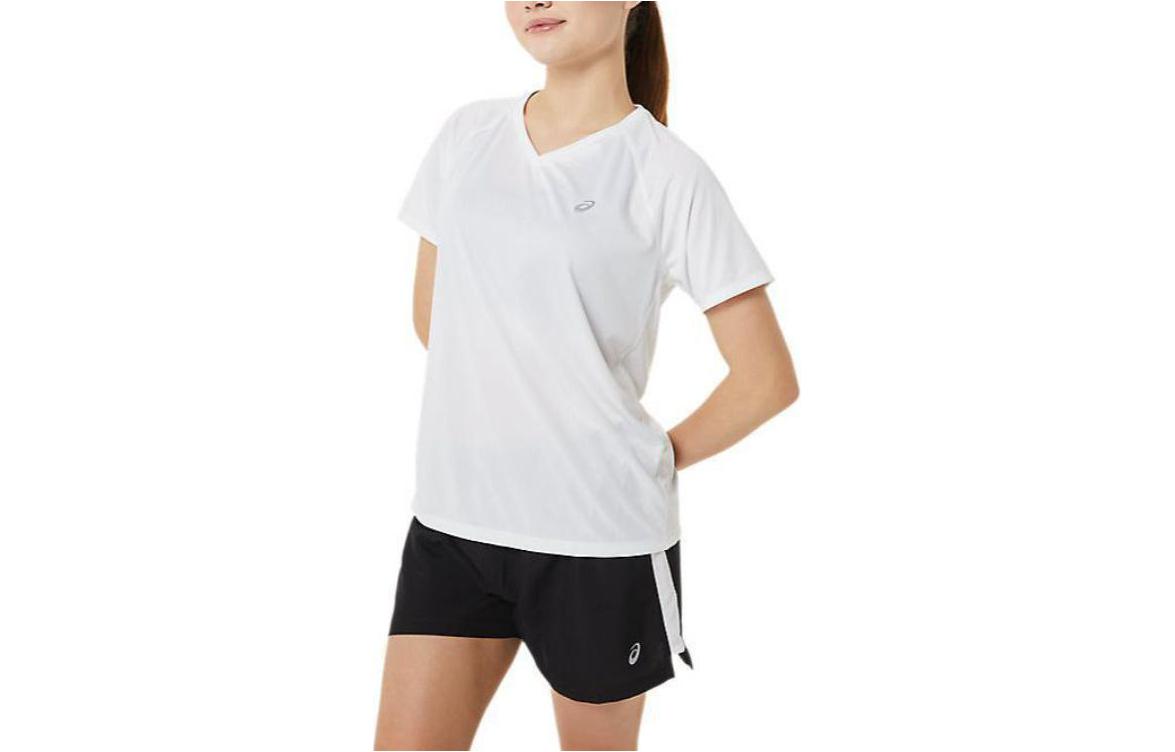 Asics Ready Set Lyte V Neck T Shirt Women's White