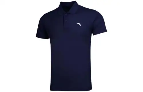 ANTA T Shirts Men's Bright Moon Blue Polo Collar Moderate Straight Fit