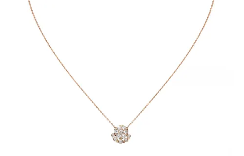 CARTIER Etincelle 18K Gold Diamond Necklaces Unisex Rose Gold