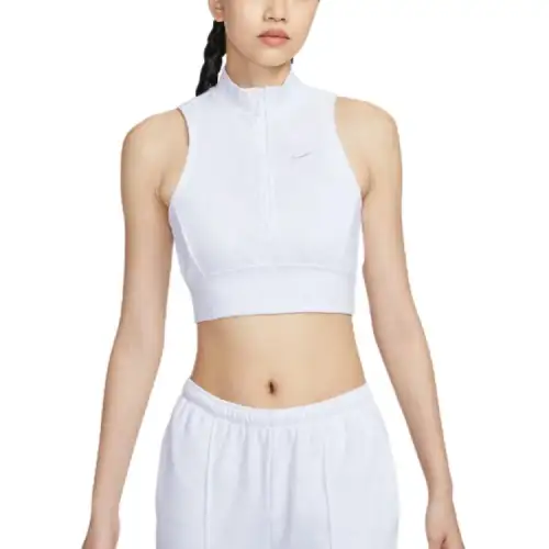 Nike Tank Tops Women's White Stand Collar Moderate Other