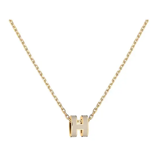 HERMES POP H Metal, Gold Plated Metal Necklaces Women's Gold