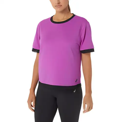 Asics Drop Shoulder Sleeve T Shirt Women's Purple