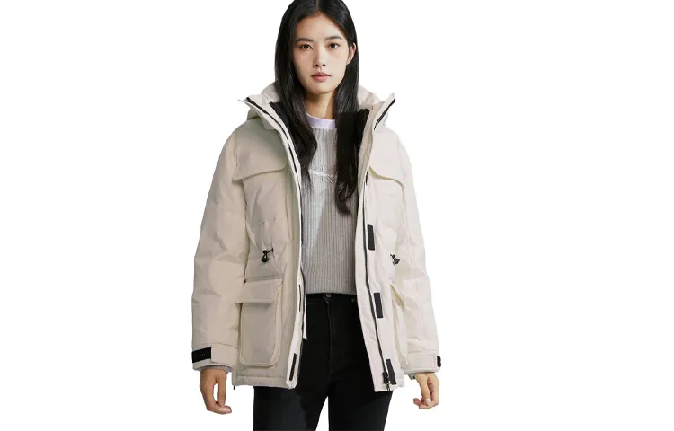 CALVIN KLEIN Waterproof And Windproof Windbreaker Jacket Women's Ivory