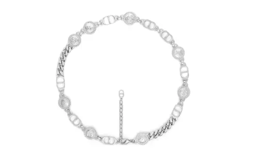 DIOR Brass Necklaces Unisex Silver