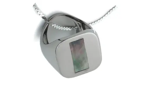 Maison Margiela Silver, Mother Of Pearl Necklaces Unisex Silver