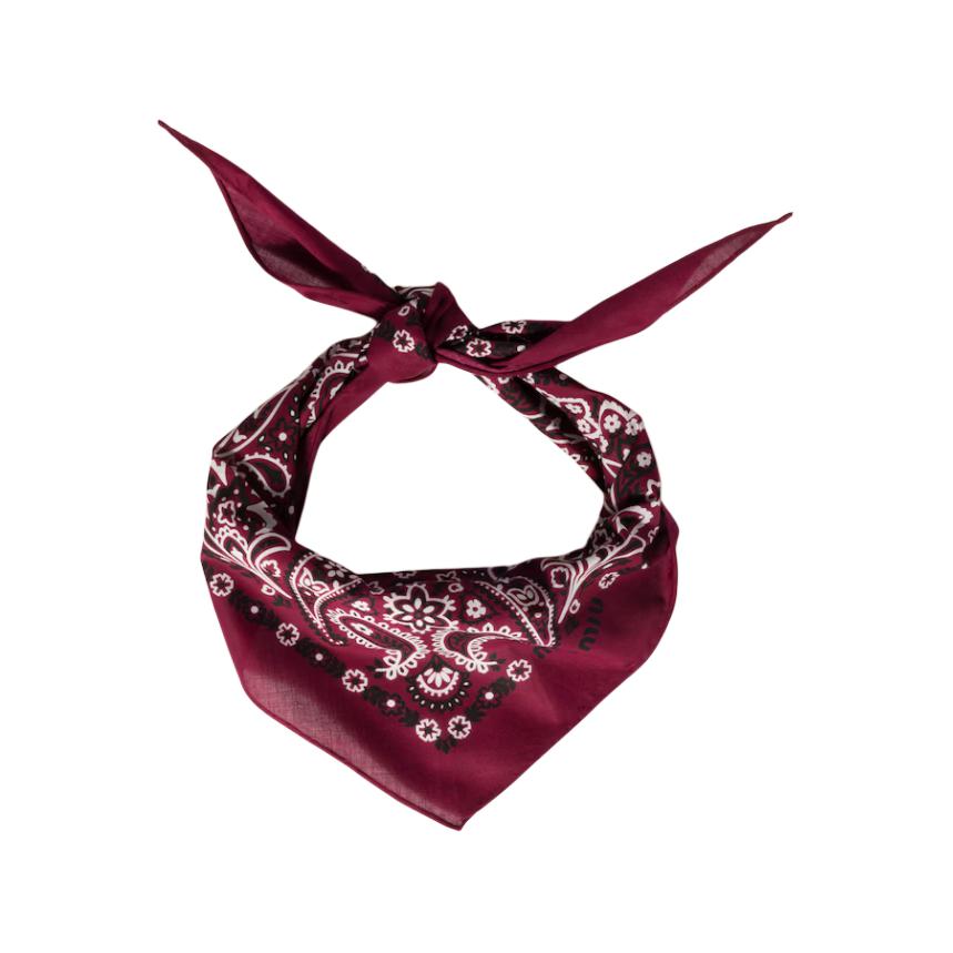 Женский платок MIU MIU тканевый (красный)