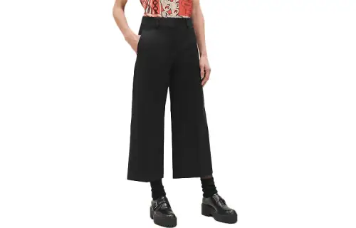 HERMES Casual Pants Women's Black Moderate Straight Fit Pants
