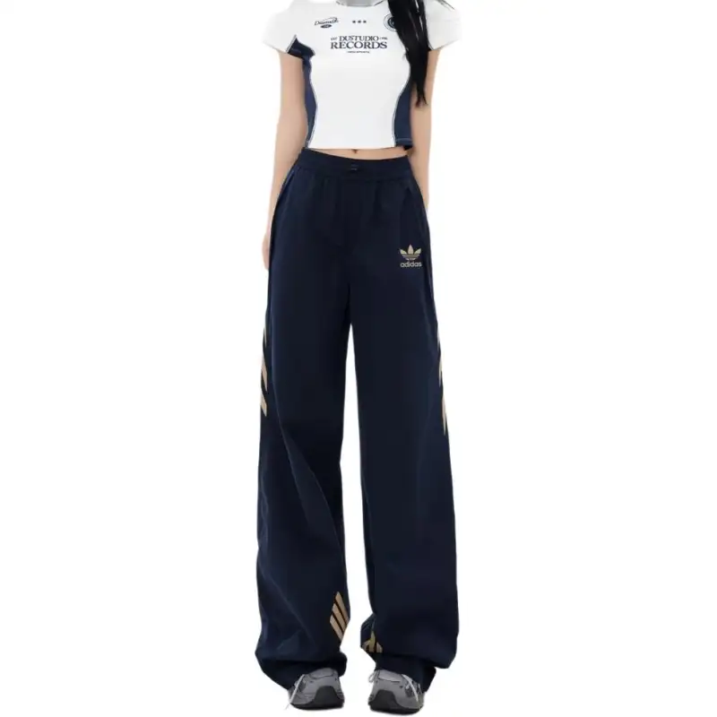 Adidas Originals Casual Pants Women's Navy Blue/Light Gold