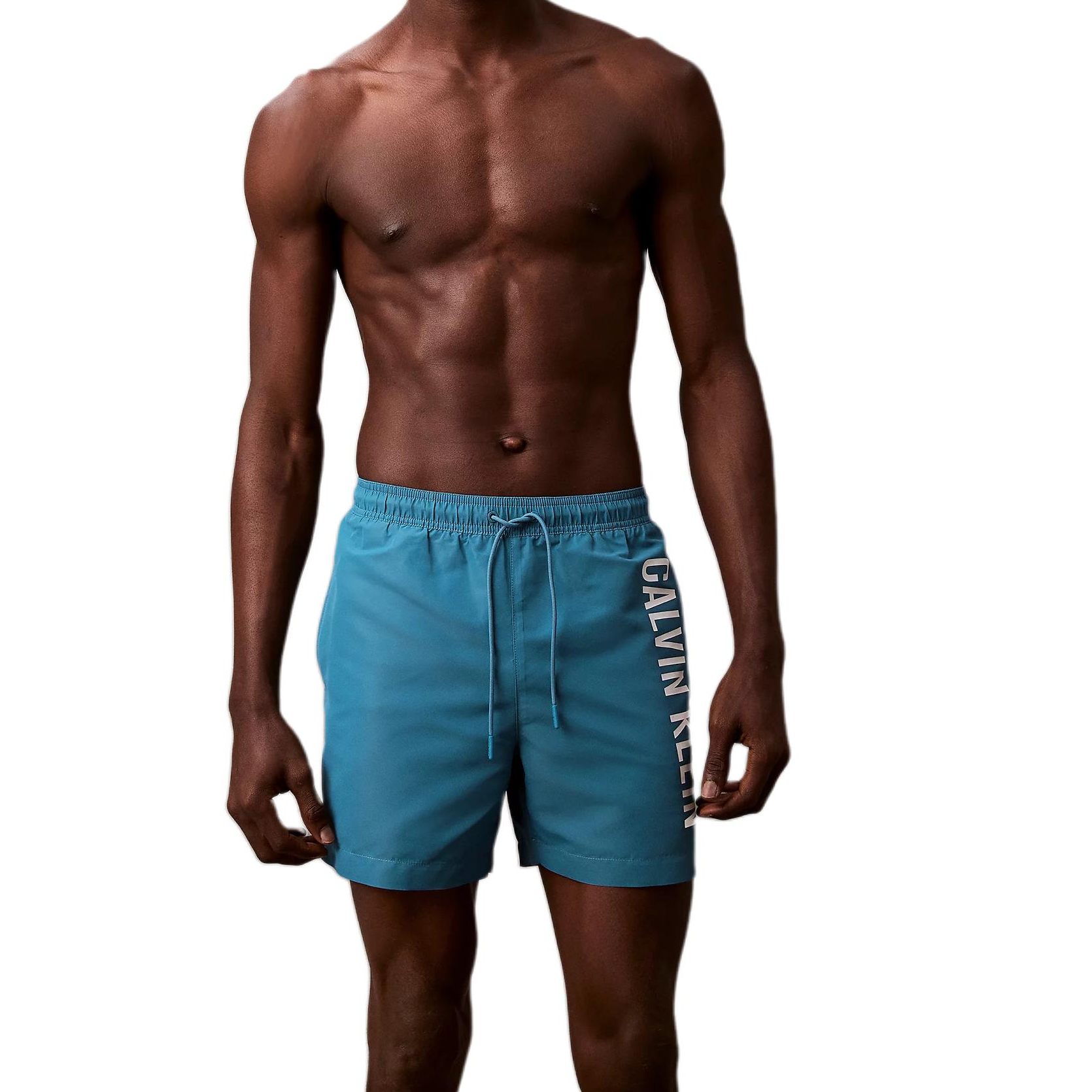 CALVIN KLEIN INTENSE POWER series letters comfortable and simple mesh-lined lace-up swimming trunks European version men's style