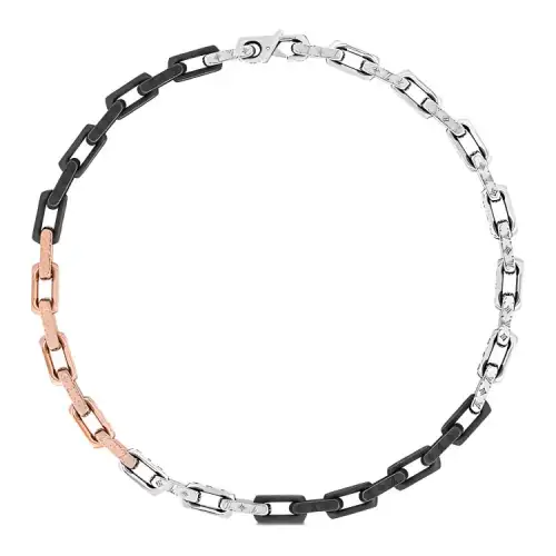 LOUIS VUITTON Damier Stainless Steel Necklaces Men's