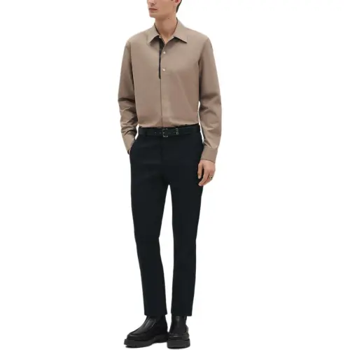 HERMES Casual Pants Men's Ocean Blue Moderate Slim Fit Pants